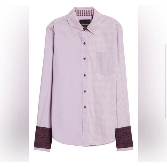Le Superbe Double Ex Boyfriend Shirt In Lavender Fields Multicolor Sz 0 New - Picture 1 of 12